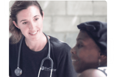 Nurse talking with patient