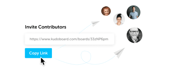 Invite contributors field with link and copy button