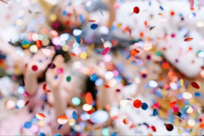 Shiny confetti against background