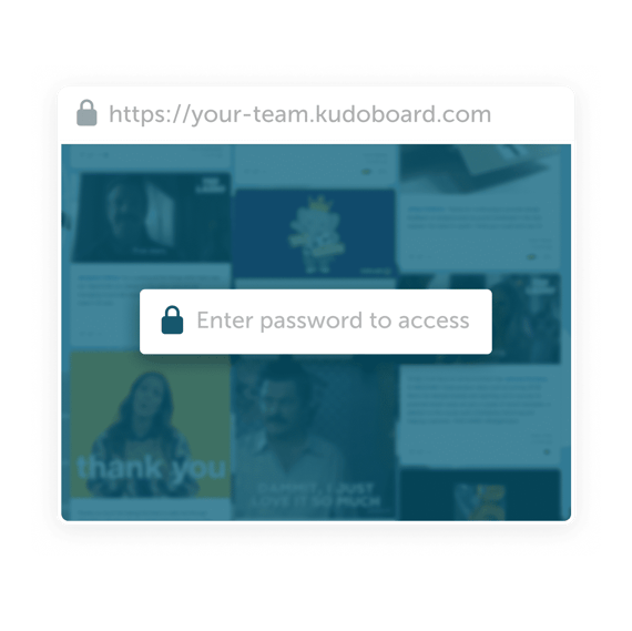 Password protection pop up for Kudoboard