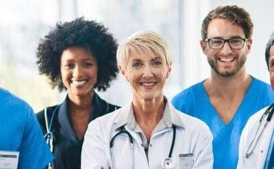 A group of happy healthcare workers