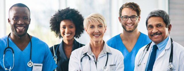 A group of happy healthcare workers