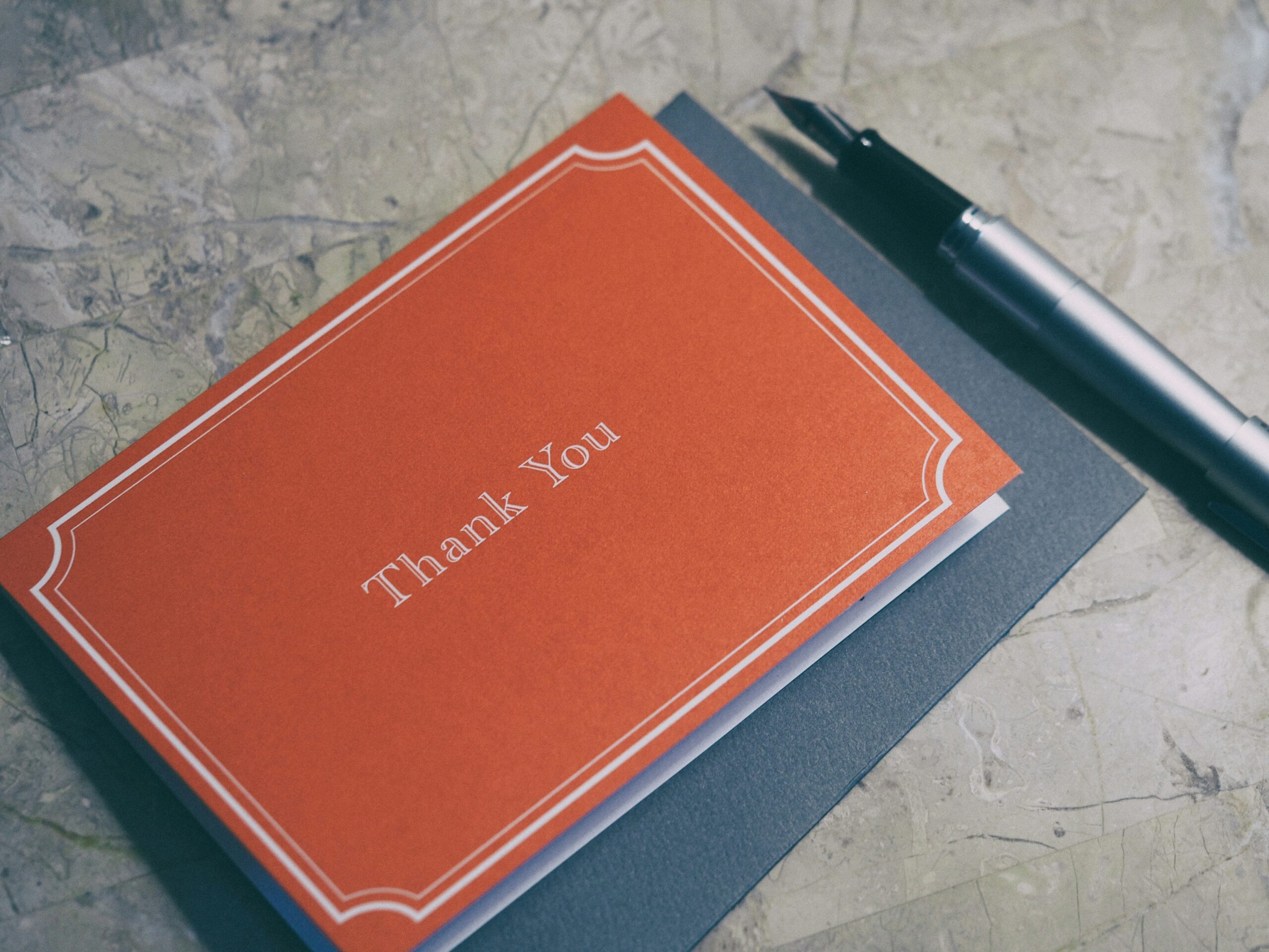 A physical thank you note